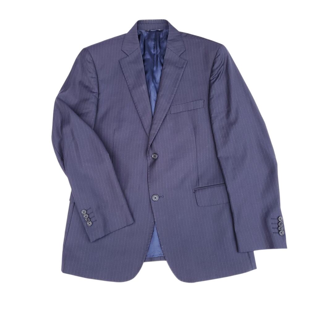 Ermenegildo Zegna Saks Fifth Ave Blue Stripe Wool Blazer Jacket Sport Coat 40S